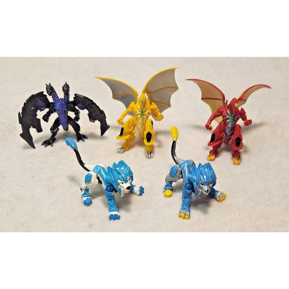 Bakugan Battle Brawlers Mystery Mini Figures Dragons Lions Lot of 5